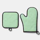 Solid Soft Mint Green Oven Mitt Set (Voorkant)