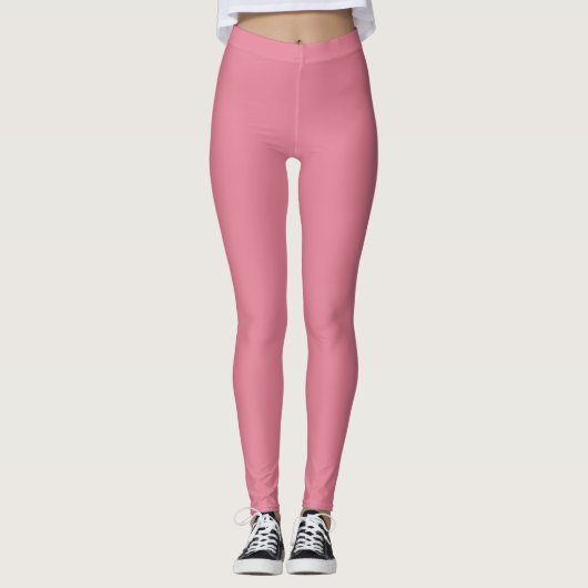 Solid Soft Pastel Pink Leggings Minimalist Athleis (Voorkant)