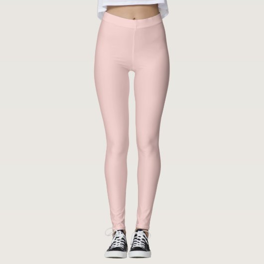 Solid Soft Pastel Pink Leggings Minimalist Athleis (Voorkant)
