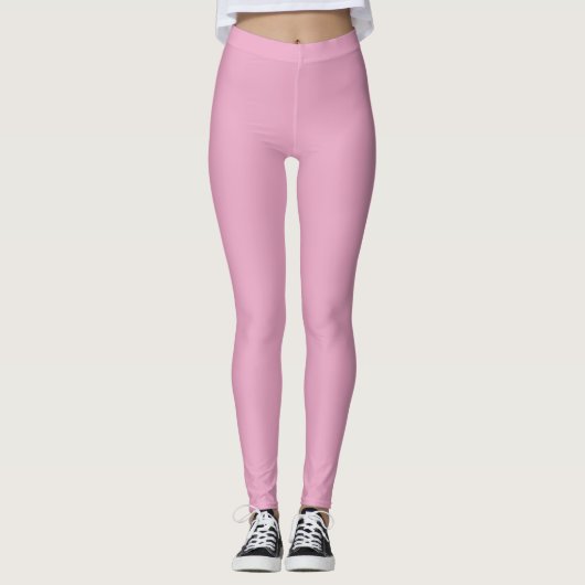 Solid Soft Pastel Pink Leggings Minimalist Athleis (Voorkant)