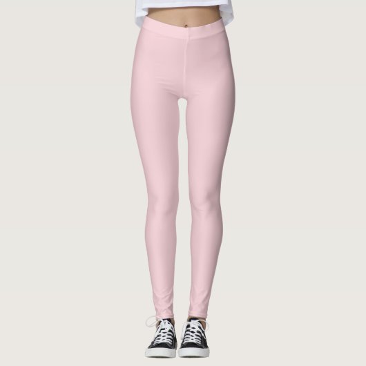 Solid Soft Pastel Pink Leggings Minimalist Athleis (Voorkant)