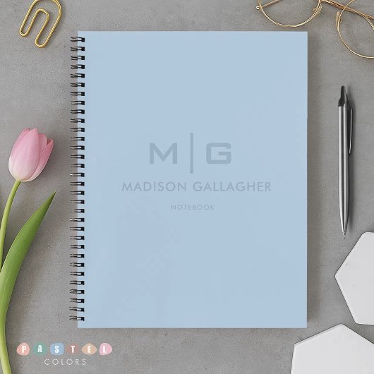 Solid Soft Sky Light Pastel Baby Blue Color Notitieboek