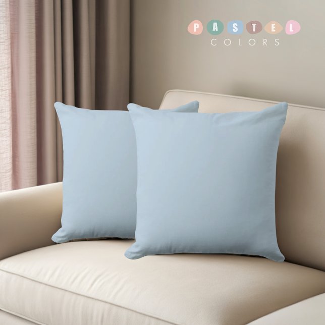 Solid Soft Sky Light Pastel Baby Powder Blue Kleur Kussen (Solid Soft Sky Light Pastel Baby Powder Blue Color Throw Pillow)