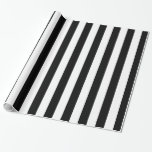 Solid Stripes, zwart en wit Cadeaupapier<br><div class="desc">Een omslagpapier met een modern,  zwart-wit,  gestroomlijnd bandpatroon.</div>