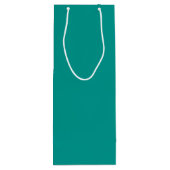 Solid Teal Green Wijn Cadeautas (Achterkant)