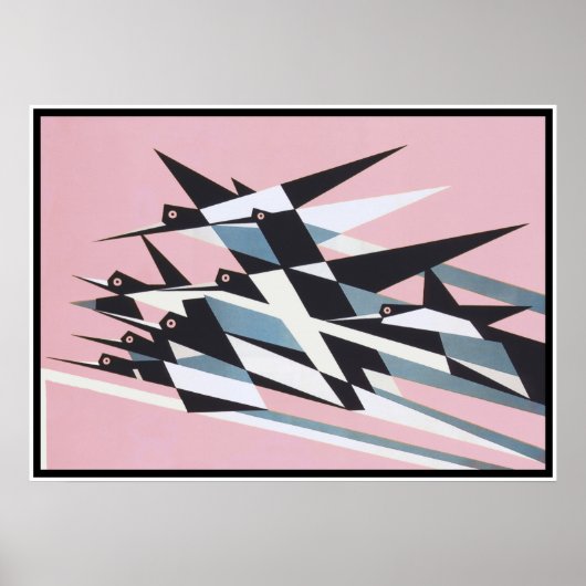 Solid to Success, vogels, Abstract, geometrisch, R Poster (Voorkant)