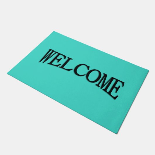 Solid Turquoise / Aqua Blue Welcome Mat (Schuin)