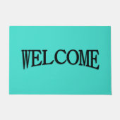 Solid Turquoise / Aqua Blue Welcome Mat (Voorkant)
