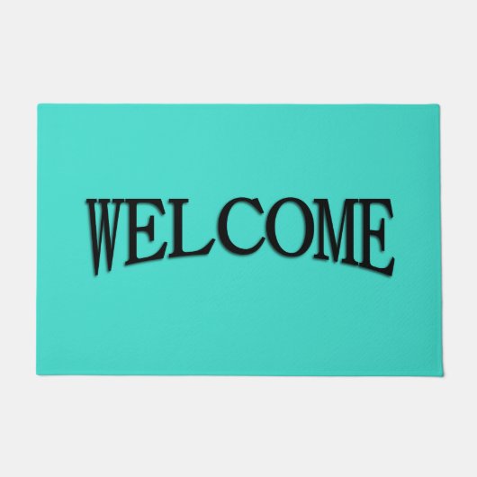 Solid Turquoise / Aqua Blue Welcome Mat (Voorkant)