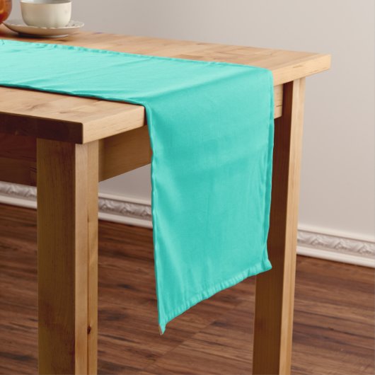 Solid Turquoise Blue Long Table Runner Medium Tafelloper (Voorbeeld)