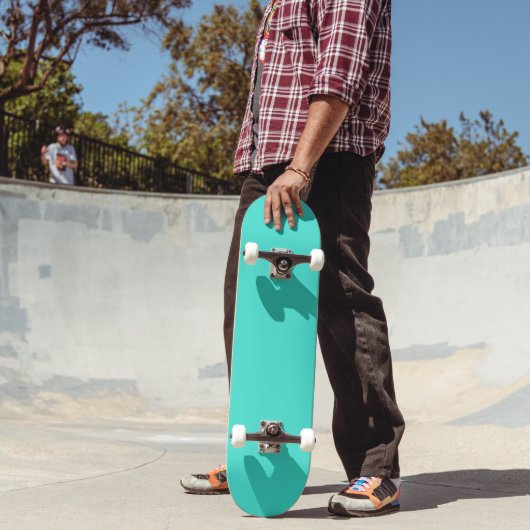 Solid Turquoise Blue Persoonlijk Skateboard (Buiten 2)