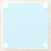 Solid Vivid Sky Blue Minimalist Plain Modern Glazen Onderzetter (Achterkant)