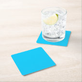 Solid Vivid Sky Blue Minimalist Plain Modern Kartonnen Onderzetters (Insitu)