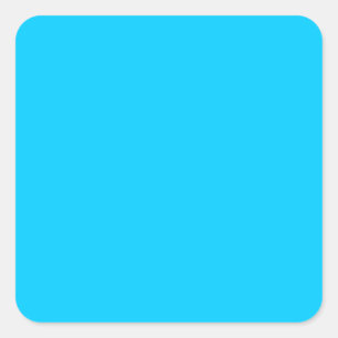Solid Vivid Sky Blue Minimalist Plain Modern Vierkante Sticker