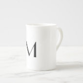  solid white - add  black monogram   porselein kop (Voorkant rechts)
