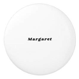 Solid White  Ceramic Knob with Your Name in Style Keramische Knop