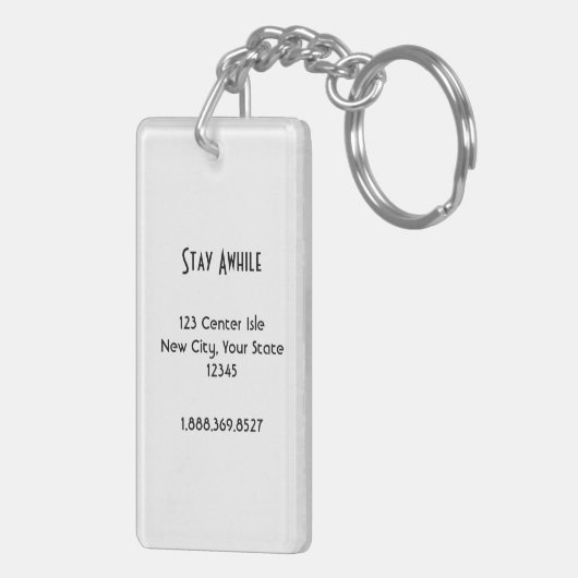 Solid White Custom Business Sleutelhanger (Achterkant Rechts)