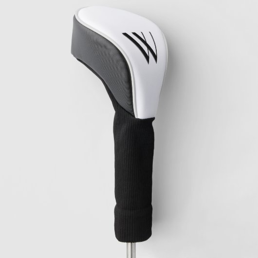 Solid White geïnitialiseerd Golfheadcover (Schuin)