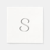 Solid White geïnitialiseerd Servetten (Voorkant)