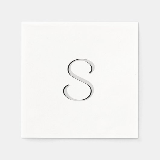 Solid White geïnitialiseerd Servetten (Voorkant)