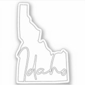 Solid White Idaho State Sticker (Voorkant)