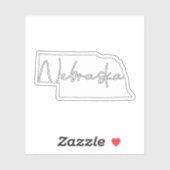 Solid White Nebraska State Sticker (Vel)
