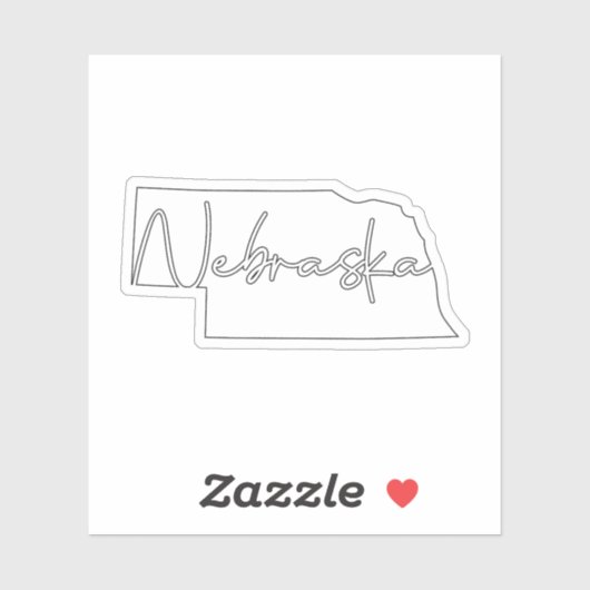 Solid White Nebraska State Sticker (Vel)