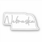 Solid White Nebraska State Sticker (Voorkant)