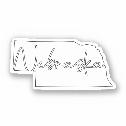 Solid White Nebraska State Sticker (Voorkant)