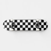 Solid White with Black Square Style Persoonlijk Skateboard (Horizontaal)
