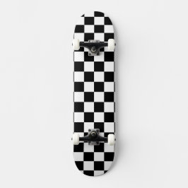 Solid White with Black Square Style Persoonlijk Skateboard
