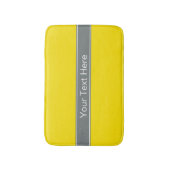 Solid Yellow, Charcoal Grey Ribbon Name Monogram Badmat (Voorkant Verticaal)