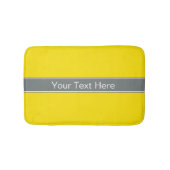 Solid Yellow, Charcoal Grey Ribbon Name Monogram Badmat (Voorkant)