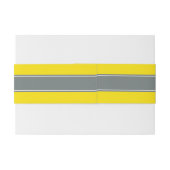 Solid Yellow, Charcoal Grey Ribbon Name Monogram Uitnodigingen Wikkel (Achterkant Voorbeeld)