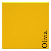 Solid Yellow Custom Name Modern Minimalist Wall  Perfect Poster (Voorkant)