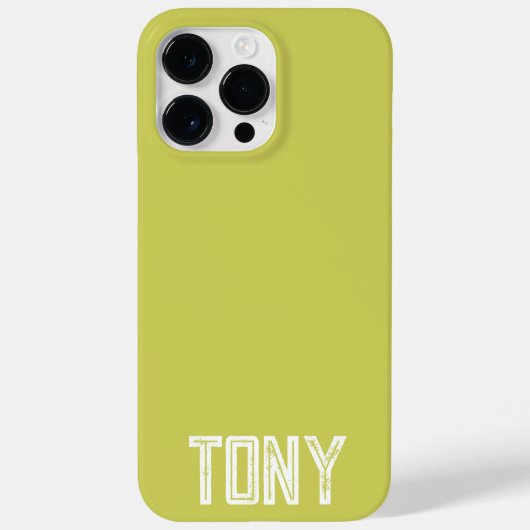 Solid Yellow Green Custom Name Monogram Case-Mate iPhone Case (Achterkant)