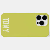 Solid Yellow Green Custom Name Monogram Case-Mate iPhone Case (Achterkant (horizontaal))