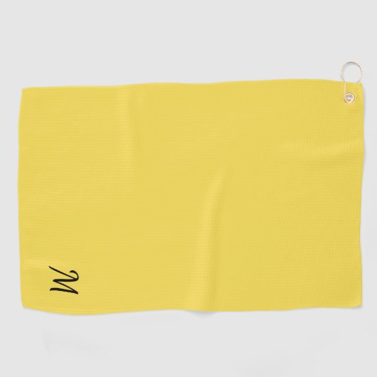 Solid Yellow Monogram Golfhanddoek (Horizontaal)