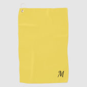 Solid Yellow Monogram Golfhanddoek (Voorkant)