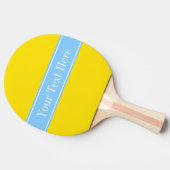 Solid Yellow, Sky Blue Ribbon Name Monogram Tafeltennisbatje (Zijkant)
