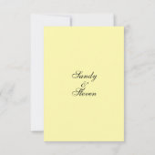 Solid Yellow Wedding-uitnodigingen Kaart (Achterkant)