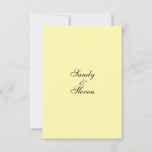 Solid Yellow Wedding-uitnodigingen Kaart (Achterkant)