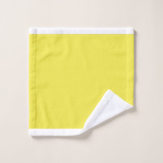 Solid Yellow & White Trim Bath Towel Set Bad Handdoek (Wasdoekje)