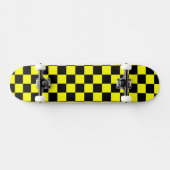 Solid Yellow with Black Square Style Persoonlijk Skateboard (Horizontaal)