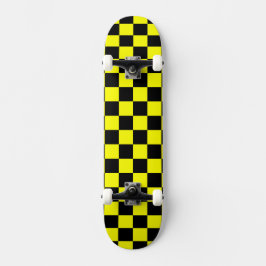 Solid Yellow with Black Square Style Persoonlijk Skateboard