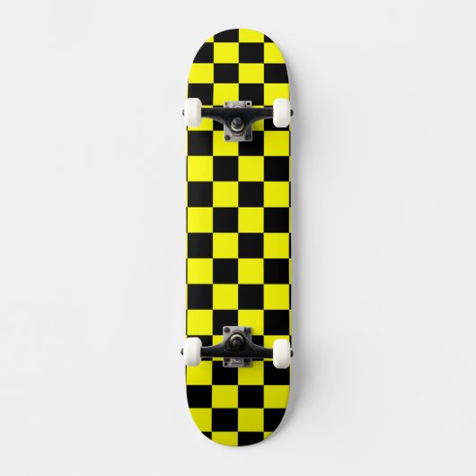 Solid Yellow with Black Square Style Persoonlijk Skateboard (Voorkant)