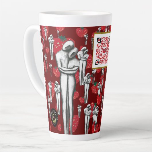 Solida coesione & aardbeien Latte Mok (Linkerhoek)