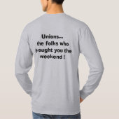 SOLIDARITEIT, dat wil zeggen...Unions brachten het T-shirt (Achterkant)