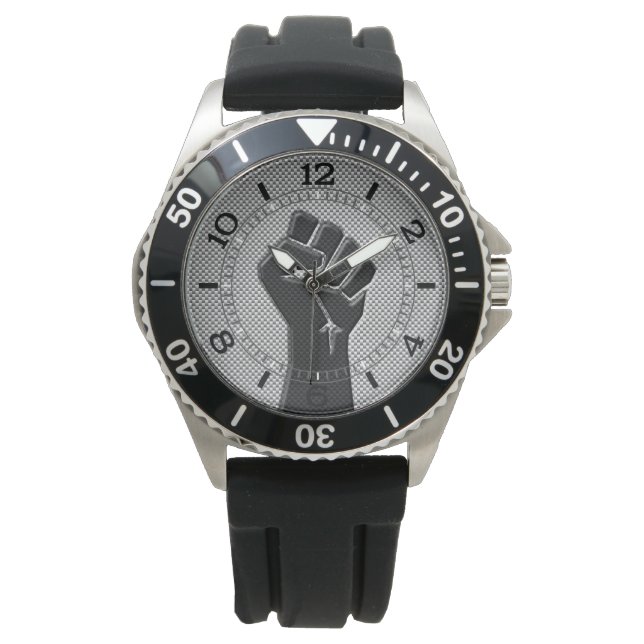 Solidariteit eerste decor-stijl koolstofvezel horloge (Voorkant)