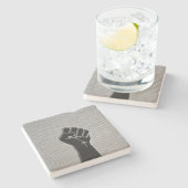 Solidariteit eerste koolstofvezeldecor stijl stenen onderzetter (Zijkant)